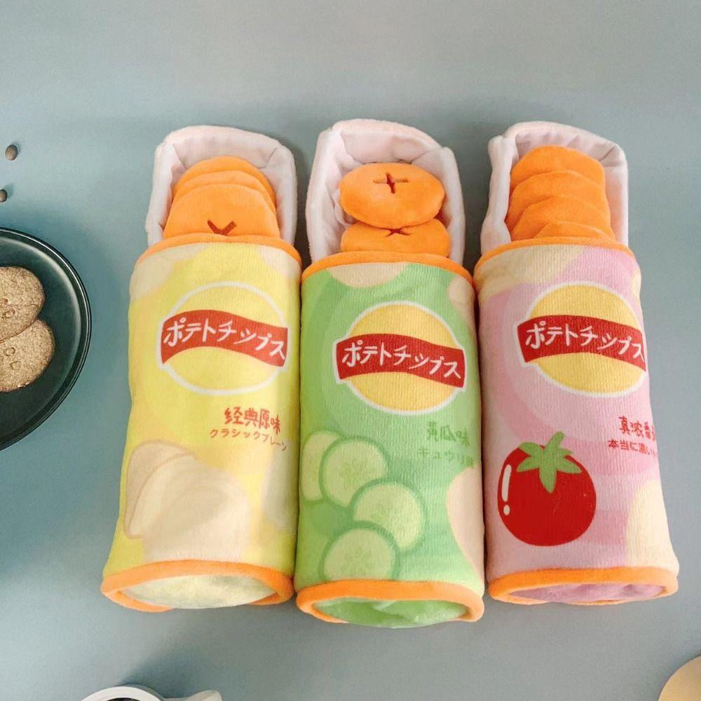 Wear Resistant Simulated Potato Chip Dog Toy Plush Pet Snuffle Toy  For Cats/Kitten