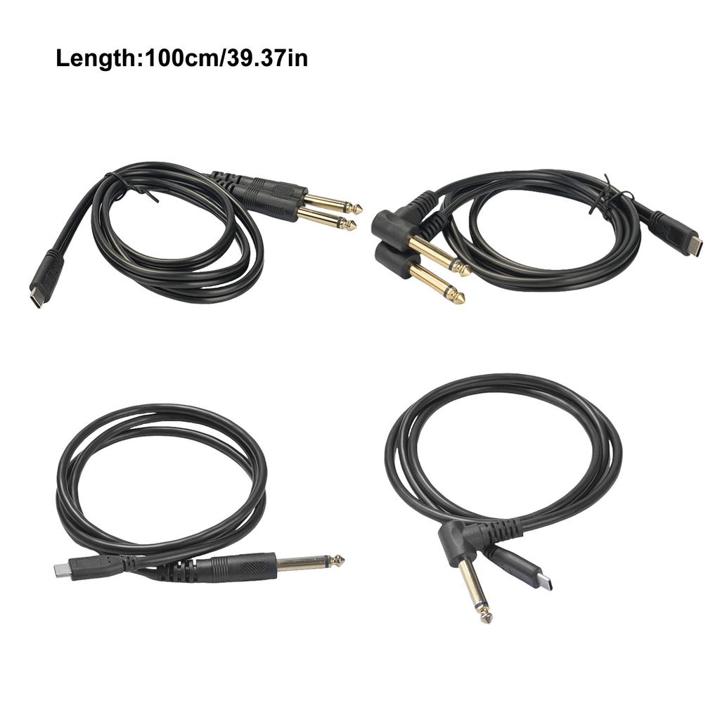 Кабель Type C на 6,35 мм Прямой/Угловой USB C на Одиночный/Двойной 1/4-дюймовый Адаптер Шнур для Домашнего Кинотеатра