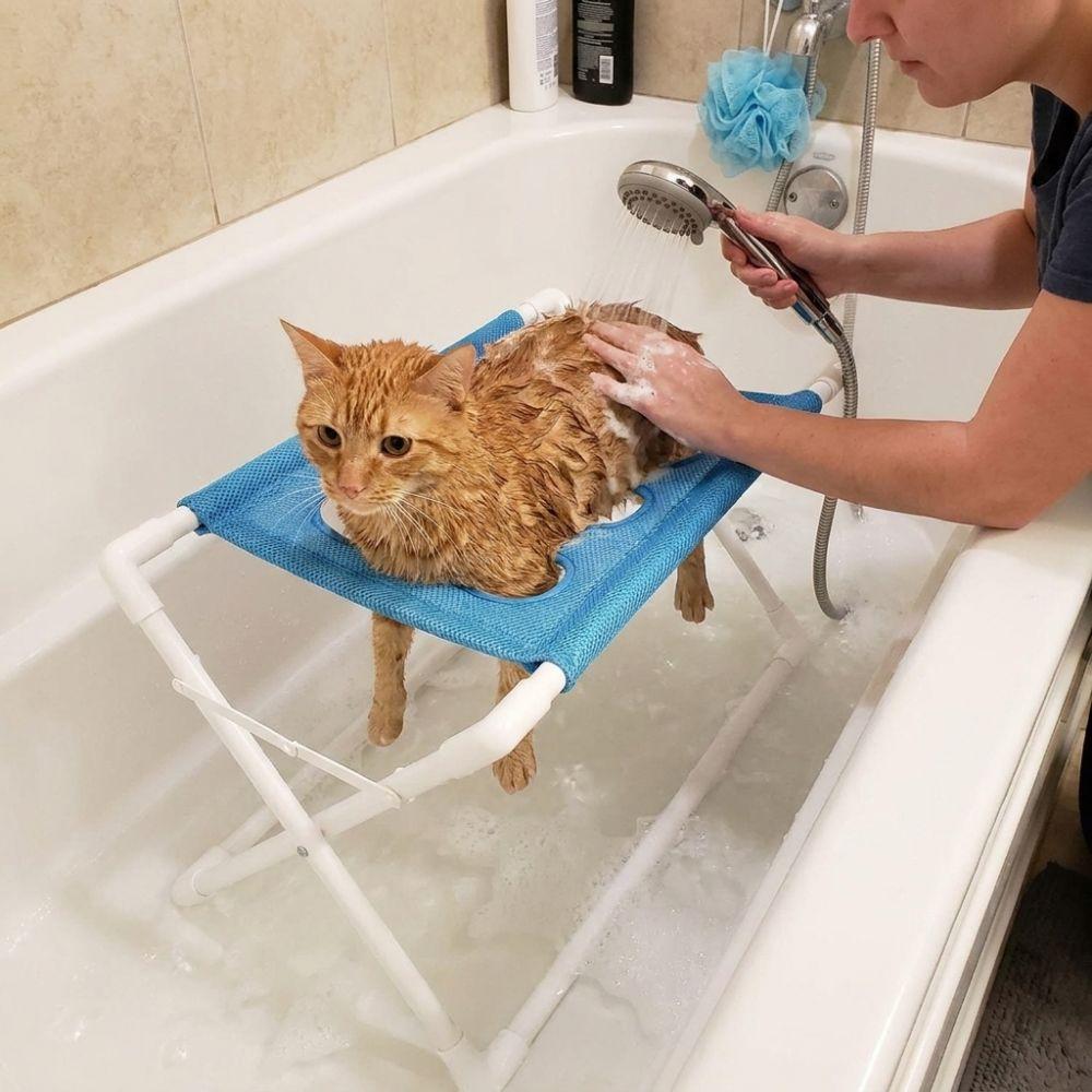Mesh Pet Bathing Rack Quick Dry Dog Nail Trimming Holder Cat Grooming Hammock  for Pet Shop