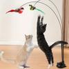 3pcs Cat Toy Set - Simulated Bird Teaser with Nylon Feathers, Double Rod Strong Suction Cup and Bell for Interactive Training and Boredom Relief