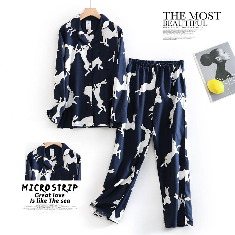 Женская осенне-зимняя пижама с рисунком из мультфильмов из хлопка, теплая, с начесом, домашняя одежда, комплект женской пижамы