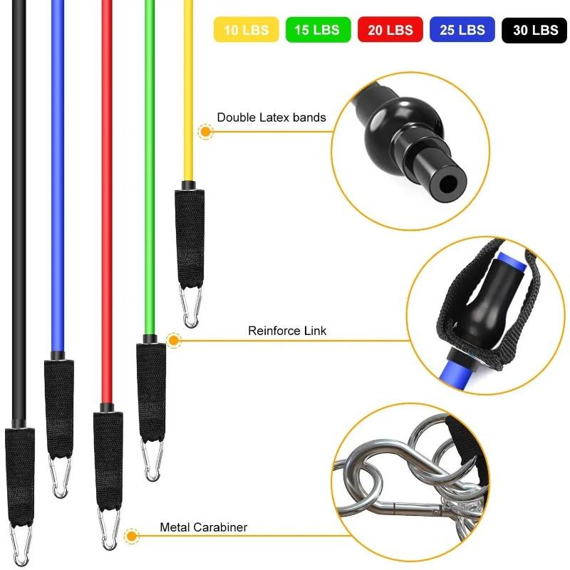 Набор эспандеров для тренировок с дверным якорем, ручками и ремнями для ног для мужчин и женщин, домашний фитнес