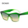 SO & EI модные разноцветные солнцезащитные очки «кошачий глаз» женские оттенки UV400 ретро градиентные квадратные трендовые солнцезащитные очки