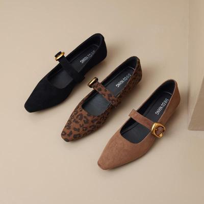 286-20 популярная корейская версия одинарной обуви 2025 весна и лето популярная новая обувь с низким каблуком с открытым верхом в иностранном стиле Мэри Джейн