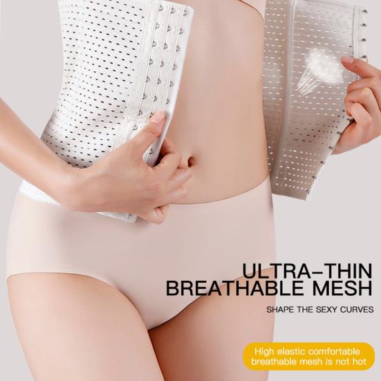 Waist Slimming Belt Good Elasticity Fat Burning Adjustable Cut-out Breathable Body Sculpting Tight Waist Trainer Body Shaper Corset Daily Wear