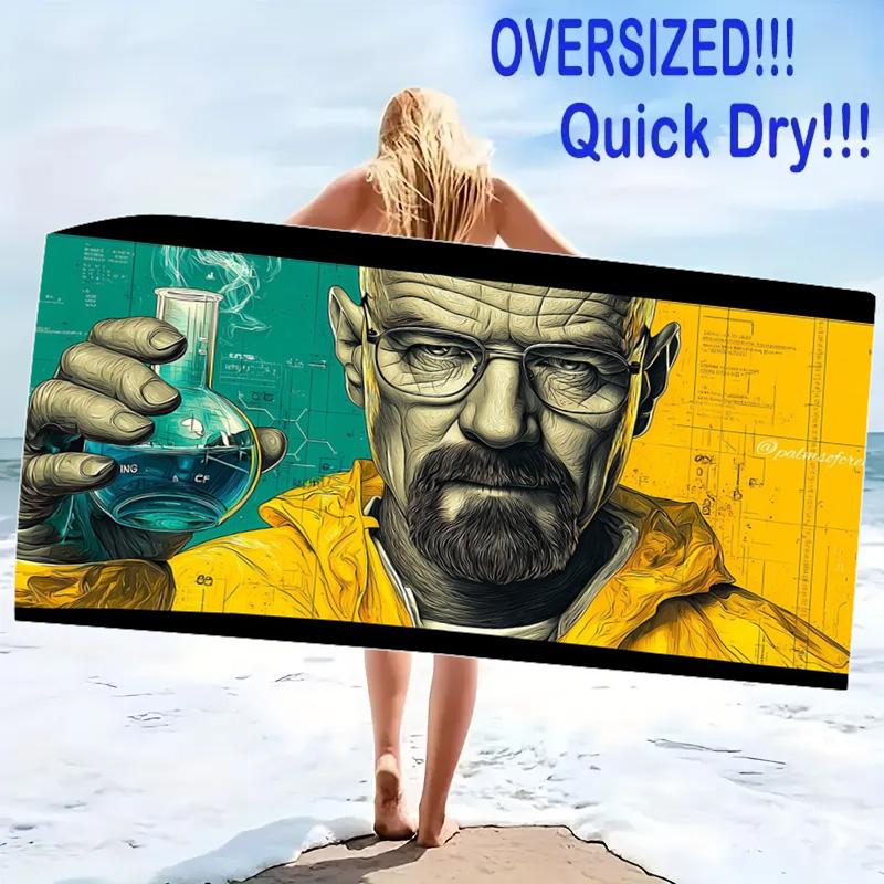 Breaking Bad Print Beach Towel, Large Soft Quick Dry Towel for Beach Camping Swimming