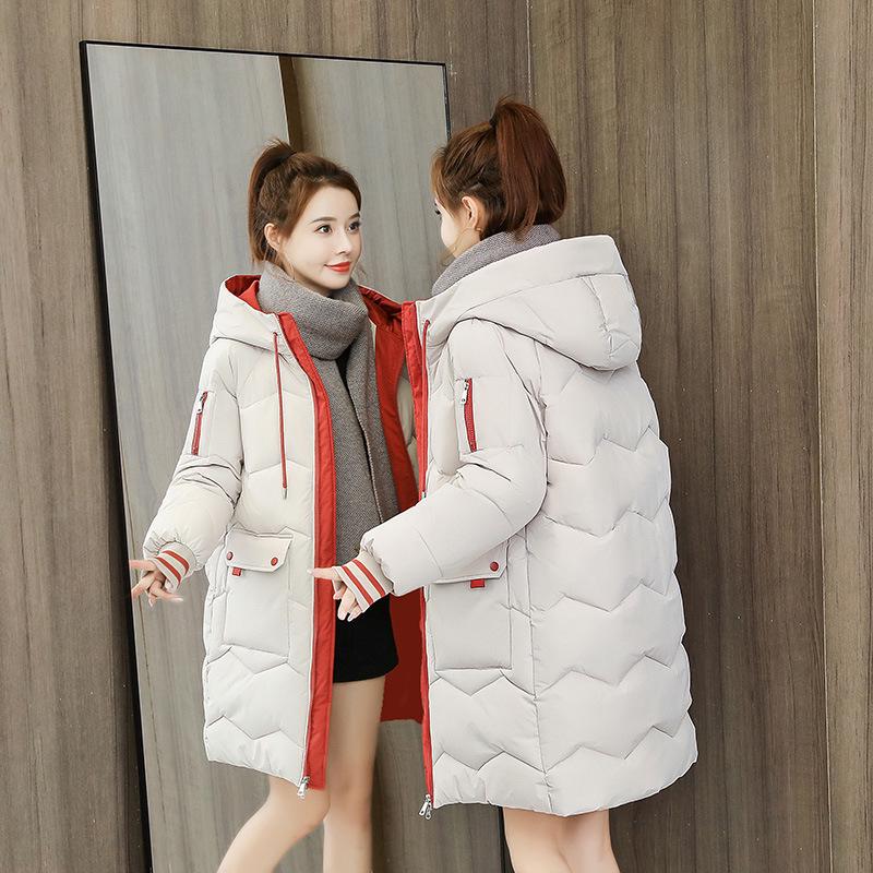 Women's Coat Fashion Hooded Down Jacket Thickened Long Women's Zipper Outerwear Winter Warm Coat