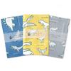 Set of 3 Gauze Hand Dinosaur and Made In 88 X 35 Iroha Mameo Series Towels, Design, Yellow, Gray, Blue, Japan, 100% Cotton, Cm,