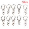 10шт Diy полированный серебряный брелок для ключей Разъемное кольцо Короткая цепочка для ключей