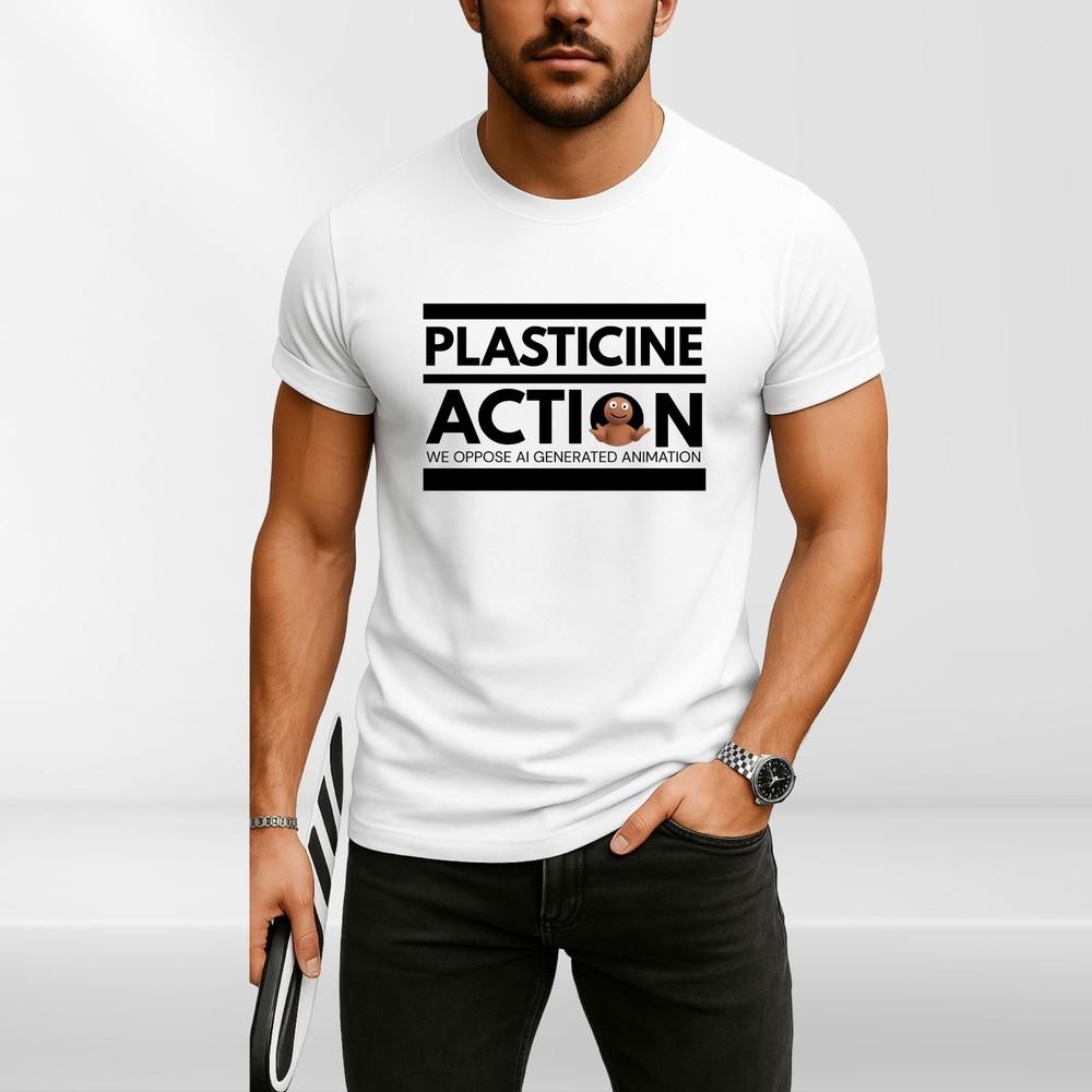 Plasticine Action T-Shirt Funny Anti AI Animation Sculpting Unisex Gift Tee Top