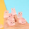 A Set Of Six Resin Cute Glow-In-The-Dark Piggy Ornament DIY Keychain Micro-Landscaping Accessories Home Desktop Car Decoration