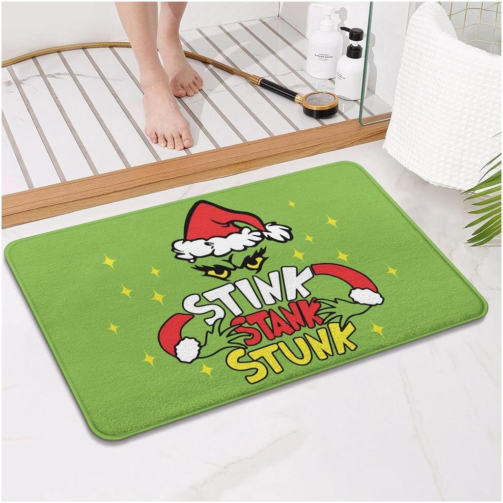 Веселый Рождественский коврик для ванной, коврик для ванной комнаты для детей, нескользящий, впитывающий, моющийся, прикроватный коврик, декор для спальни, коврик для входной двери в комнату