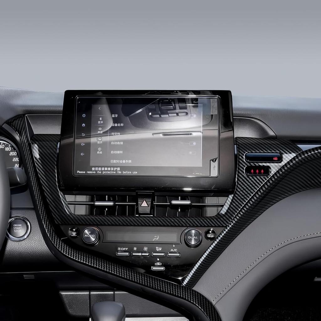 Car Air Vent Frame Center AC Trim Carbon Color ABS Decal Sticker Compatible With 8Th Gen Toyota Camry XV70 Accessories - For -2024 ONLY