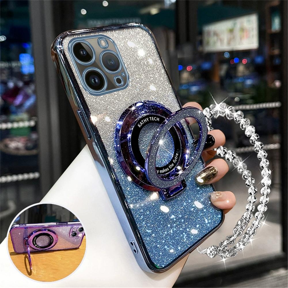 Чехол Poco X6 5G с блестками, чехол для телефона Xiaomi Mi POCO X6 Pro C65 F6 M6 Pro X5 X3 NFC Crystal Bracelet Holder Stand Cover