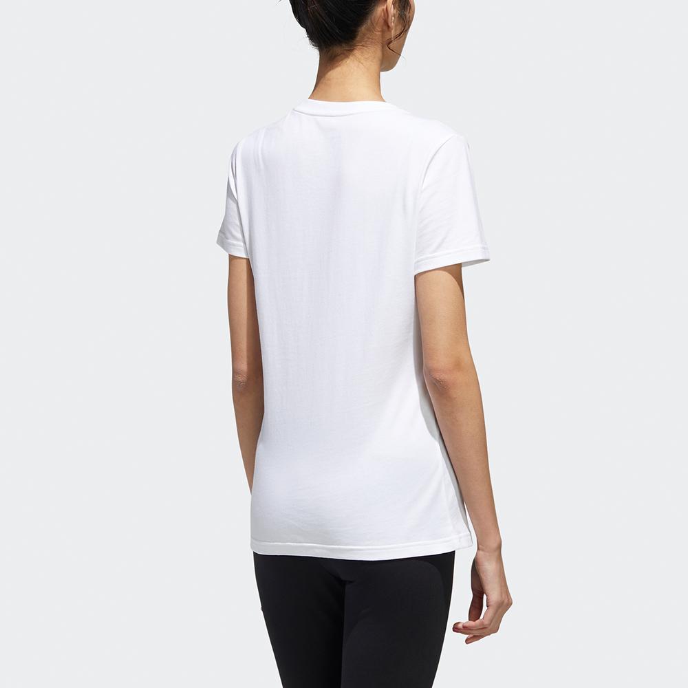 adidas Футболка Neo Logo Casual Running с круглым вырезом и коротким рукавом, женская, белая, GJ7913