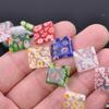 20 шт. Диагональные квадратные бусины из стекла миллефиори смешанных цветочных узоров 10 мм 14 мм для DIY поделок, аксессуары для изготовления ювелирных изделий, фурнитура