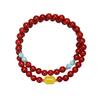 Designer Natural South Red Agate & Amber Beaded Women's Bracelet - High-Quality Fashion Accessory