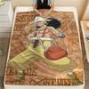 Фланелевое одеяло с принтом персонажей One Piece, Высококачественное, Удобное для всех сезонов, Декор для дома, Тепло и уют, Идеально для рождественских подарков