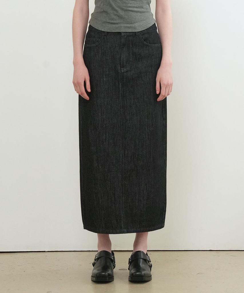 General Idea Denim Maxi Skirt [Black] / Gf2Lsk513