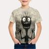 Cartoon Funny Monster 3D Print Boys Casual Short Sleeves T-shirts Comfortable Summer Street Fashion Boys and Girls Top