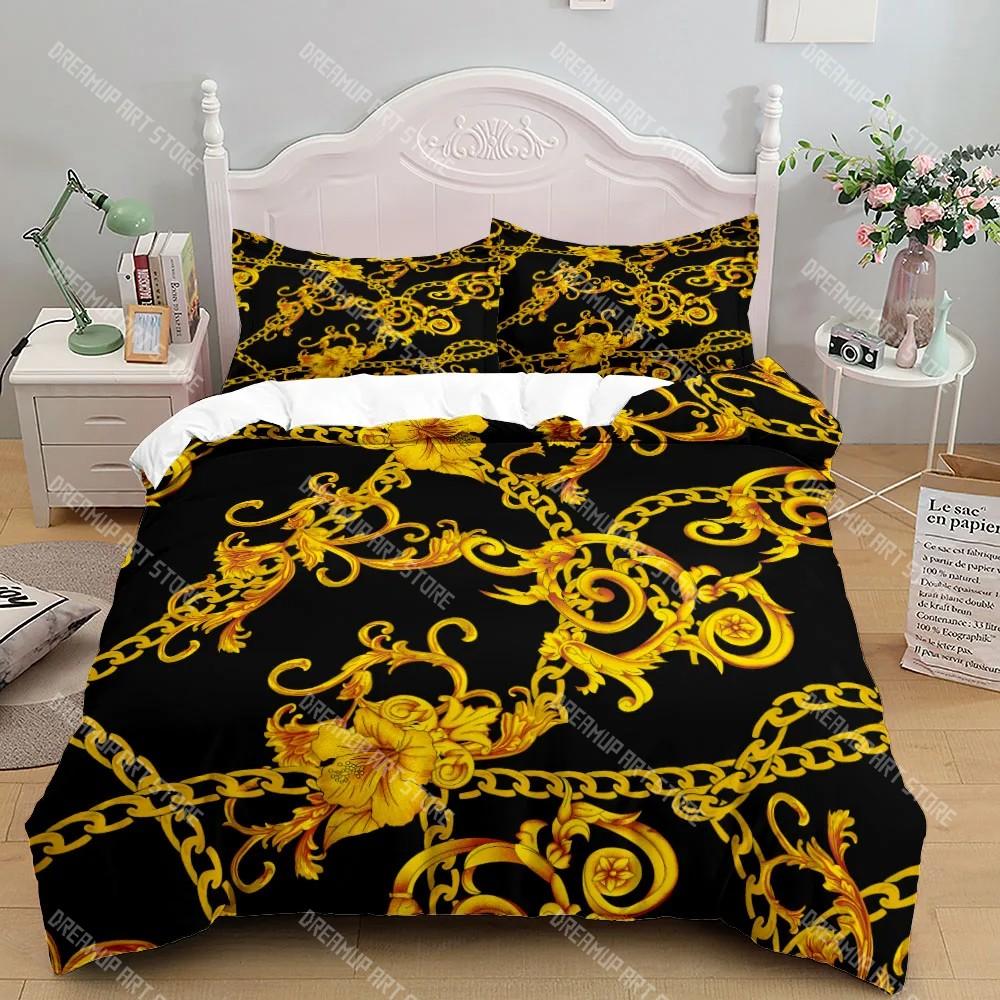 Комплект постельного белья Chains Baroque Pattern Bohemian Small Single Twin Double Queen King Size Комплект постельного белья для взрослых и детей Пододеяльник