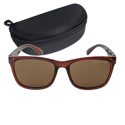 Sunglasses with Plastic Men's Case, Frame, Brown, CS-010-2-EH-72