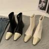 Fashion Designer Women Ankle Boots Fashion Pointed Toe Shoes Autumn Winter Low Heel Ladies Stretch Modern Short Booties