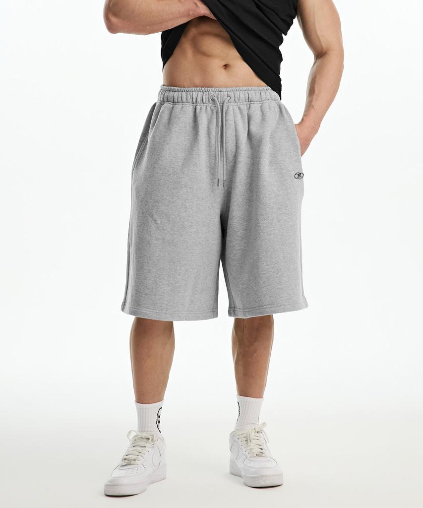 BORN TO WIN Chrome B Logo Half Pants Long Ver [Melange Grey]