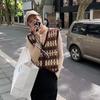 Retro V-neck Knitted Sweater Vest Women Autumn Winter Loose Cardigans Sweaters Vests Fashion Elegant Single Breasted Female Knitwear Waistcoat 30989