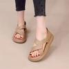 Roman Sandals Women's Bag Heel 2025 Summer New Fashion Versatile Flat Comfortable Pregnant Women One Pedal Soft Leather Beach Shoes