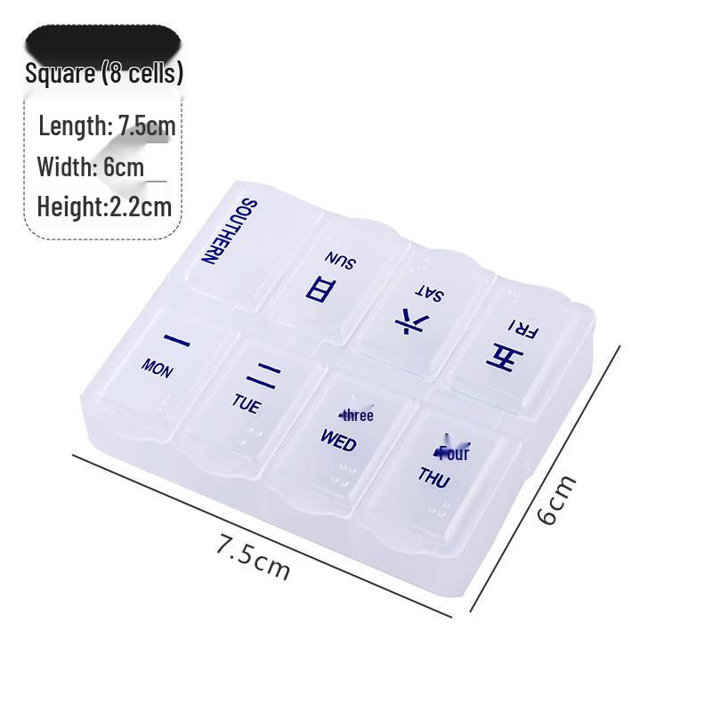 Компактный еженедельный органайзер для таблеток с семью отделениями - Портативный дорожный диспенсер для лекарств