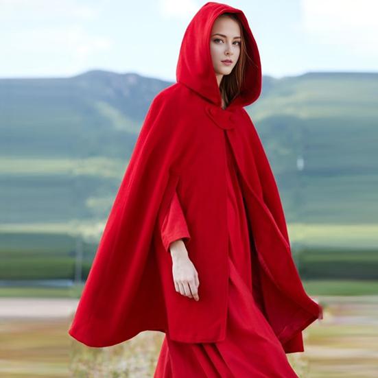 Зимнее женское пальто-накидка с капюшоном, средневековая ретро-накидка, готическая, сохраняющая тепло шаль, длиной до колена, свободный плащ, плотный, застегивающийся на одну пуговицу, уличное пончо, пират