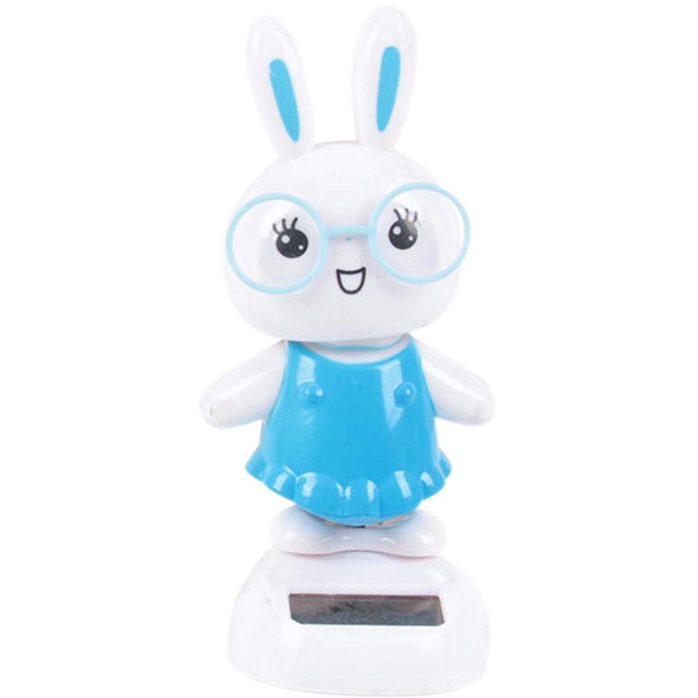 Качающиеся игрушки на солнечной батарее, АБС, в форме животных, милый кролик, танцующая игрушка на солнечной батарее для декора приборной панели салона автомобиля, настольное украшение