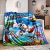 1 шт. Фланелевое плед Sonic Adventure - HD-печать, легкий, мягкий, теплый, всесезонный плед для дивана, кровати,