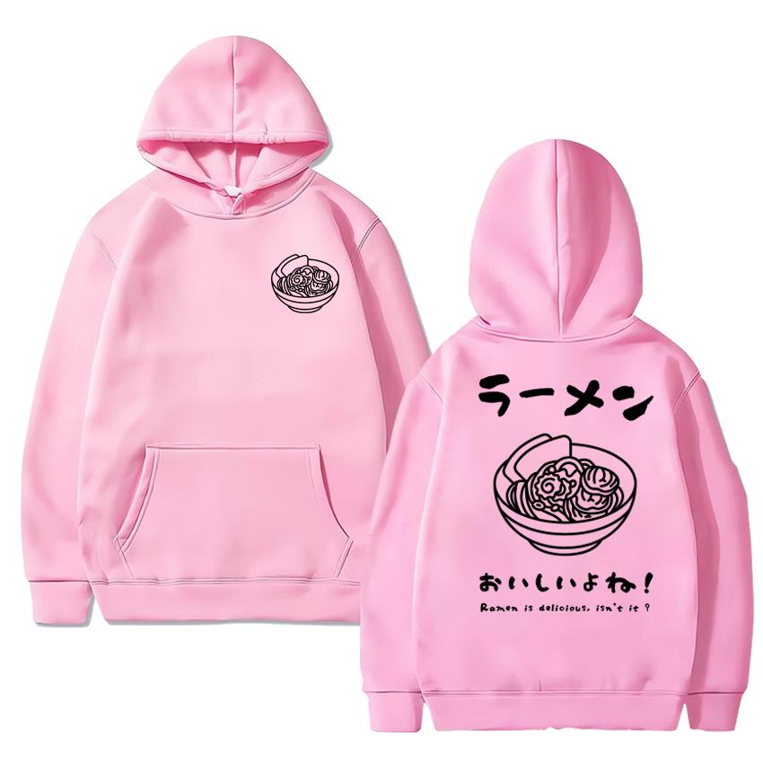 Harajuku Ramen Japanese Double Sided printed Hoodies Autumn Winter Men women fashion Y2k Sweatshirt Unisex Fleece pullovers