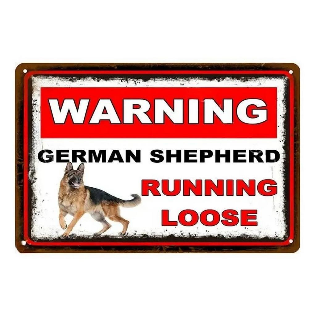 Decor Warning Vintage Metal Tin Signs Beware Dog Kisses Funny Poster Decor for Cafe Garage Bar Pub Club Man Cave Wall Decoration