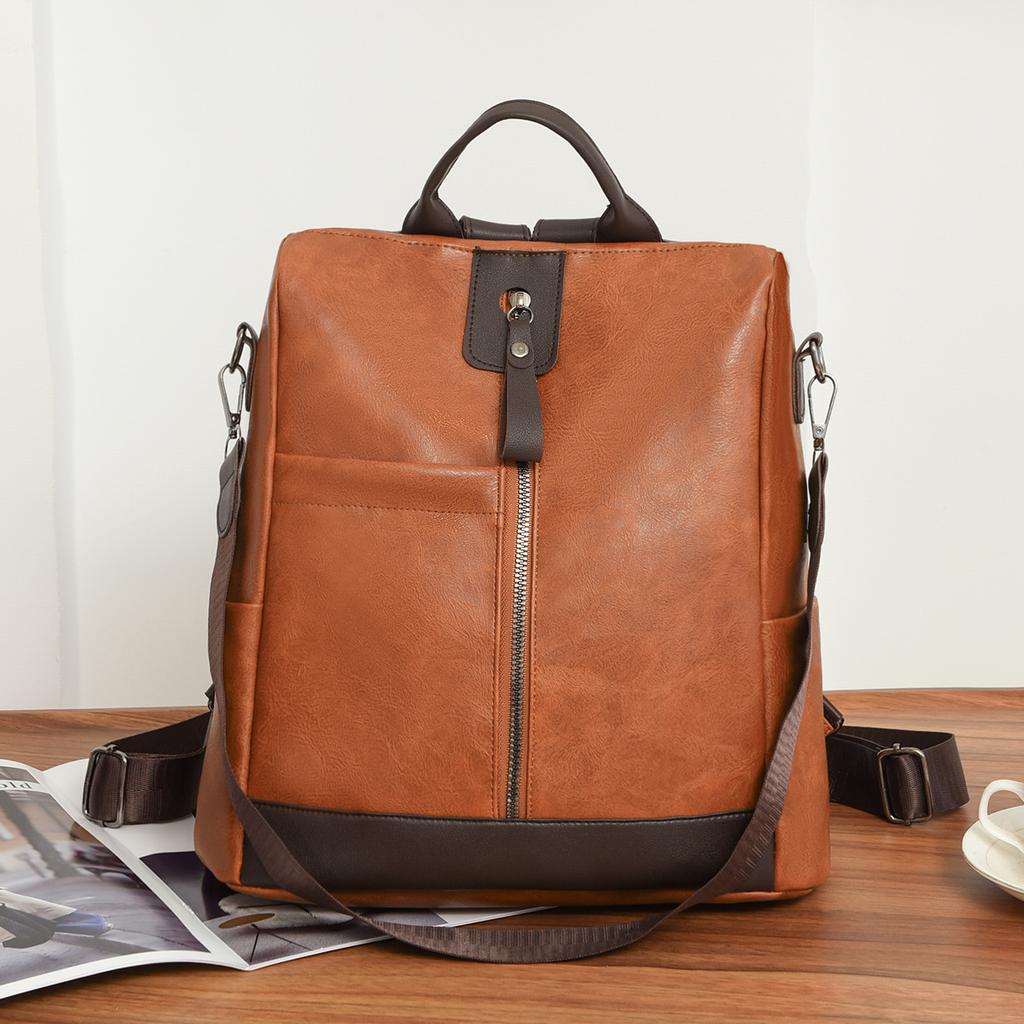 Женский мягкий кожаный рюкзак с защитой от кражи, многофункциональный рюкзак