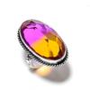 Bi-Color Tourmaline Gemstone 925 Sterling Silver Gift Jewelry Ring Size 6