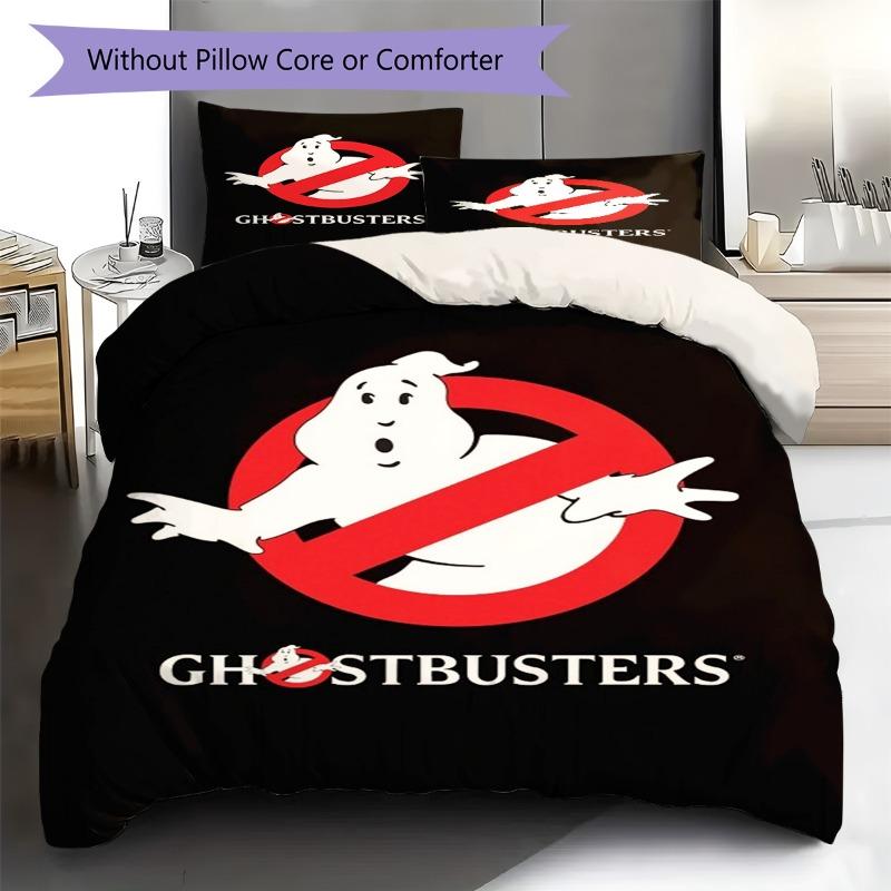 Ghostbusters Classic Movie Logo Print 3‑Pieces Duvet Cover Set Film Bedding Without Pillow Core Comforter Bedroom Home Decor