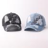 American retro old ripped baseball cap men and women graffiti street hip hop cap wide brim show face small hat