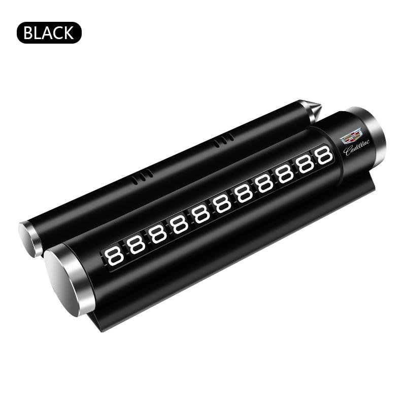 AABHQ1 Metal Car Temporary Parking Card Rotate Phone Number Plate For Cadillac Logo Escalade CTS ATS SRX XTS XT5 STS CT5 CT6 BLS XLR