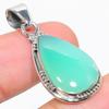 Natural Chrysoprase Gemstone 925 Solid Sterling Silver Gift Pendant 1.50" J2o09
