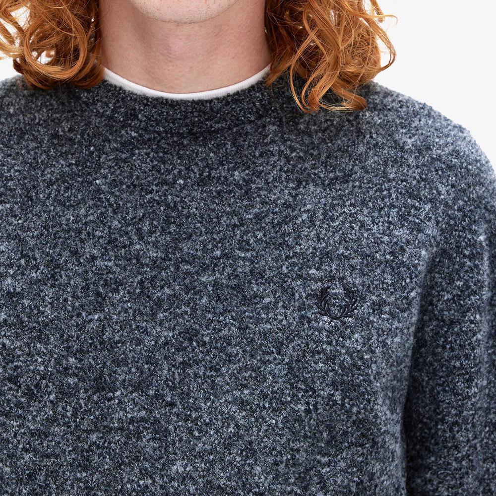 Fred Perry [Спорт] Круглый вырез, вязаный джемпер с петлистой пряжей (X55) Afpm243K553-X55