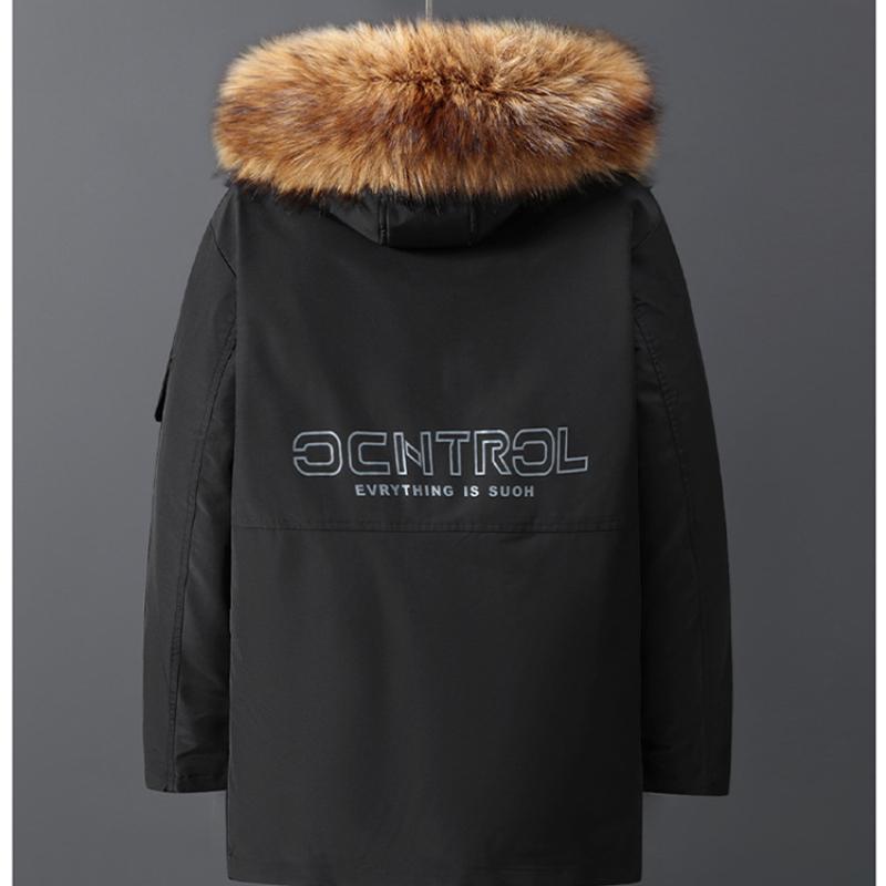 Плюс размер 9XL 10XL Мужская зимняя стеганая куртка-пуховик с меховым воротником Пальто утолщенное теплое длинное с капюшоном Парки Куртки Верхняя одежда