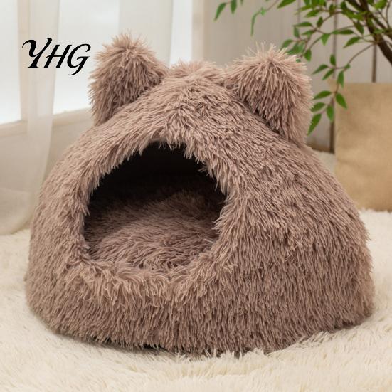 Year Round Pet Comfort Bed Plush Cat Cave Bed, Warm Enclosed Hideaway, Fluffy Cozy Corner for Small Animals Tent Burrow Indoor Cats Dogs Sack