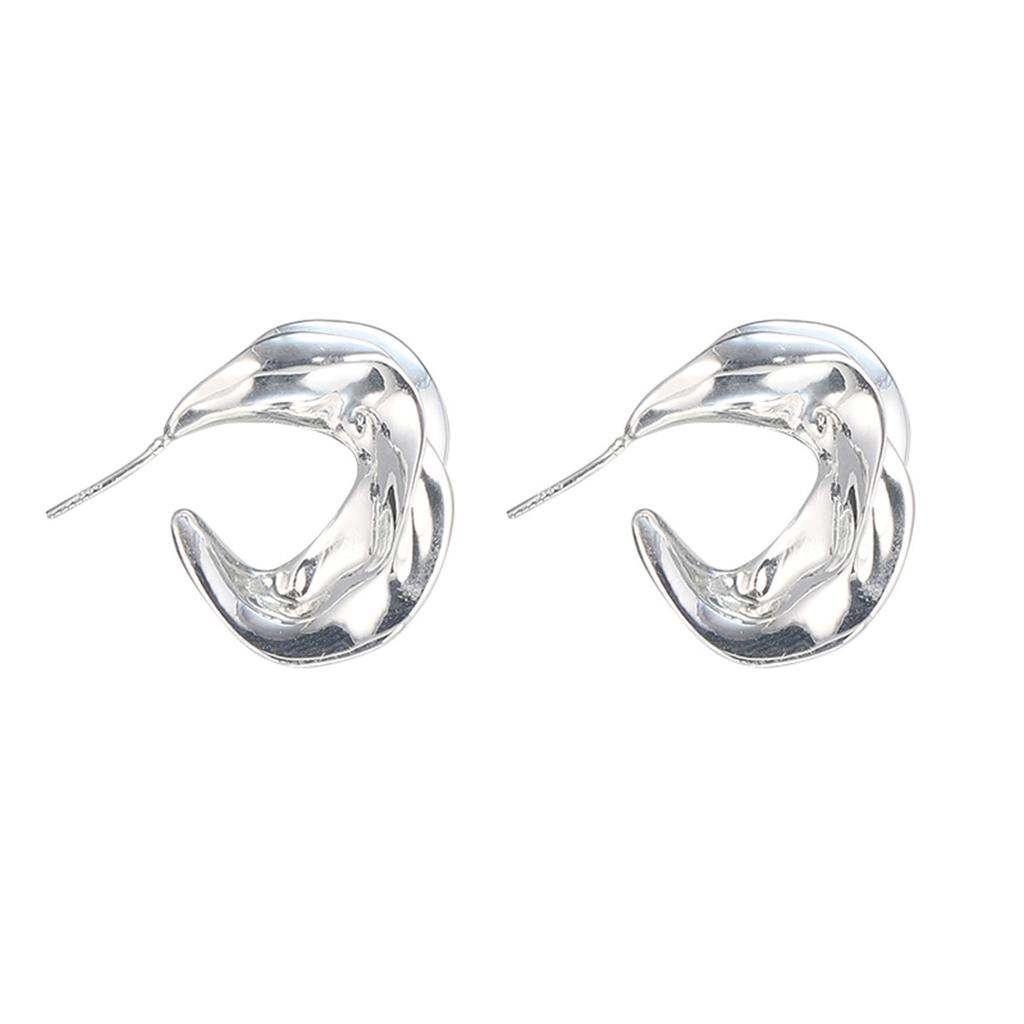 Серьги-иглы из серебра 925 пробы с нерегулярной закруткой, женские изысканные серьги из металла Niche Cold Wind, серьги премиум-класса