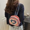 Cloth Denim Shoulders Bag Mini Knapsack Lovely Lattice Backpack  Outdoor