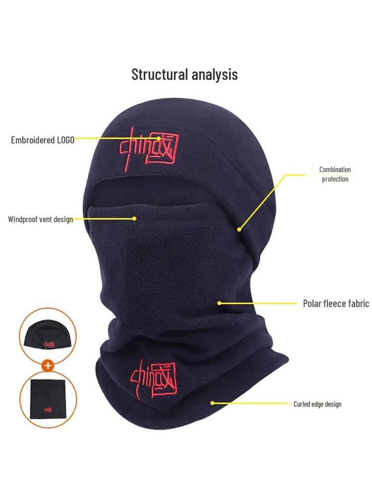 Зимний ветрозащитный балаклава Outlaw: Теплая вязаная маска для лица с одним отверстием для велоспорта.