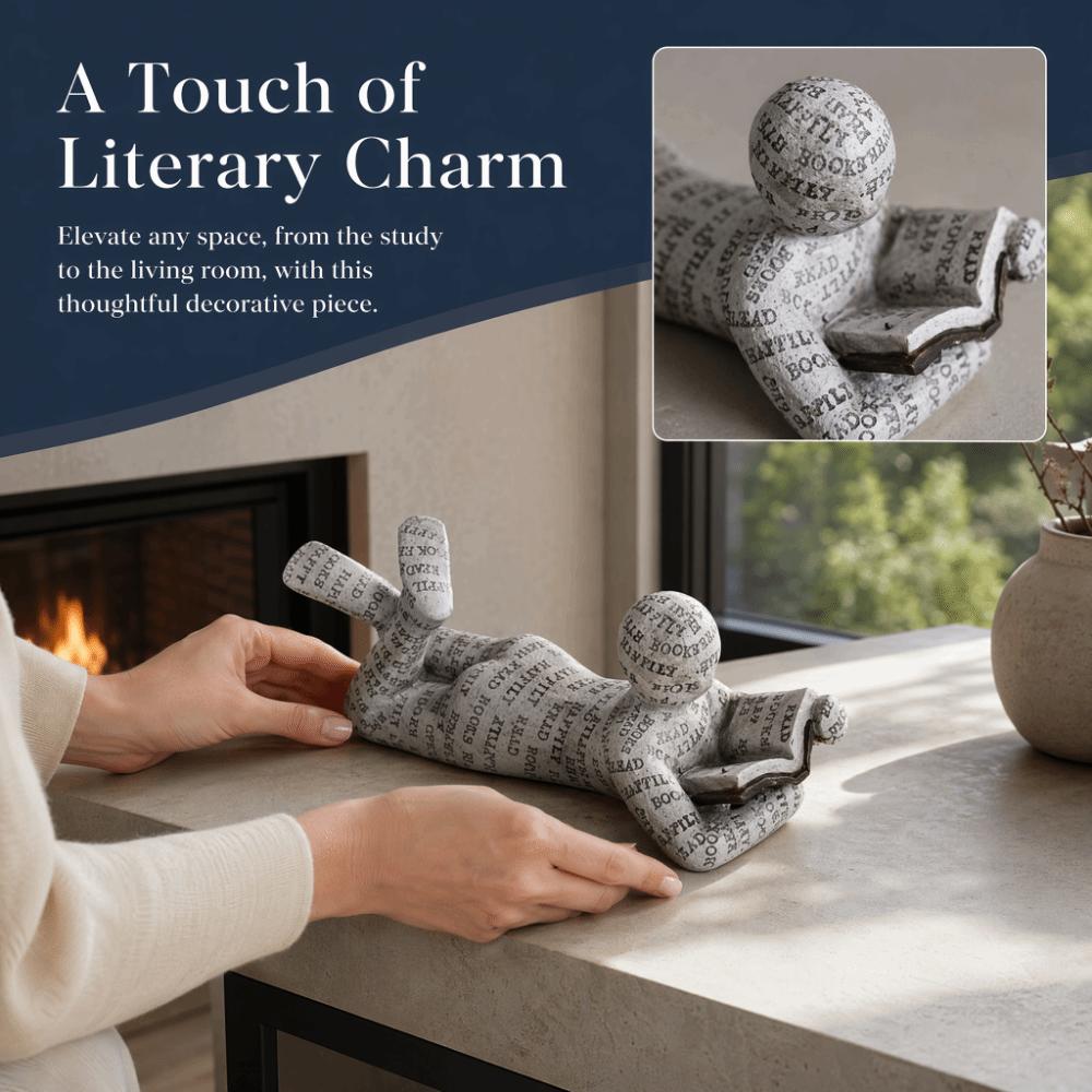 Resin Resin Reading Person Bookshelf Ornament  Library Interior Layout Embellishment