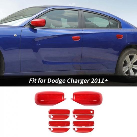 Red Central Console Interior Exterior Decor Set Cover Trim for Dodge Charger 15+